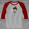 Raglan 3/4 Roundneck Shirt (Gray Body) Thumbnail