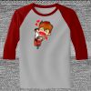 Raglan 3/4 Roundneck Shirt (Gray Body) Thumbnail