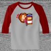 Raglan 3/4 Roundneck Shirt (Gray Body) Thumbnail