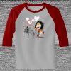 Raglan 3/4 Roundneck Shirt (Gray Body) Thumbnail